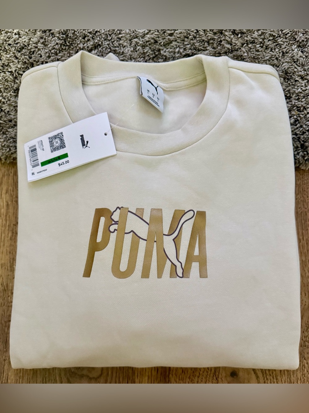 Puma Cream Sweatshirt with Gold Logo